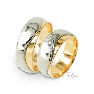 Karikagyűrű pár két színből - TKG519