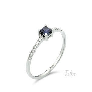 Eljegyzési gyémánt gyűrű zafírral - TND339