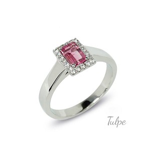 Turmalin gyűrű gyémántokkal TND-353