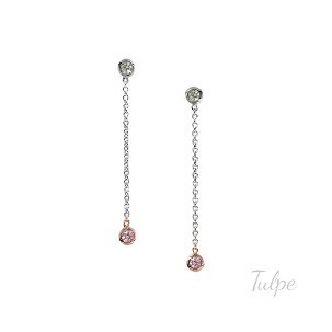 Gyémánt-pink zafír fülbevaló - TFD662