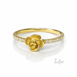 Rózsa gyűrű brillel - TND421